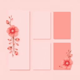 Illustration of invitation template cards with floral accents