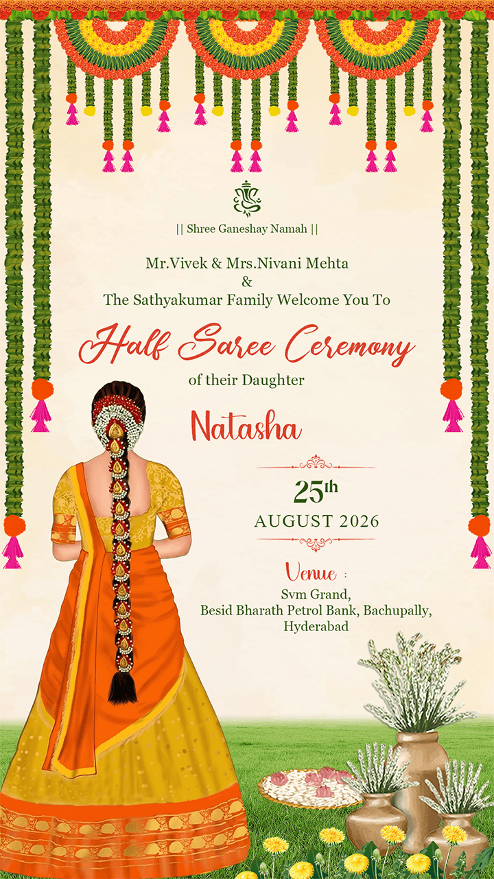 Custom Puberty Ceremony Invitation Video Templates