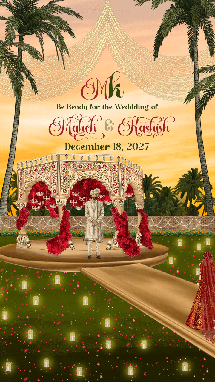 Save the Date Video Template for Wedding Invitation Use