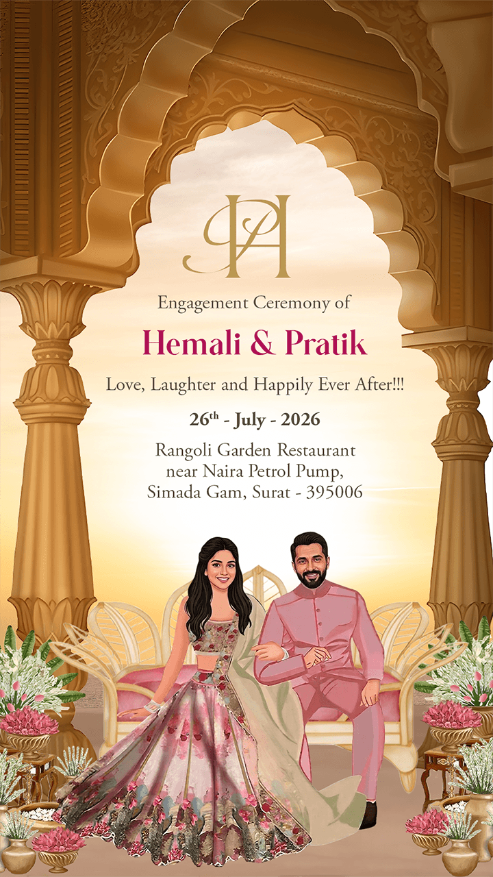 Engagement Invitation Video Royal Theme Design