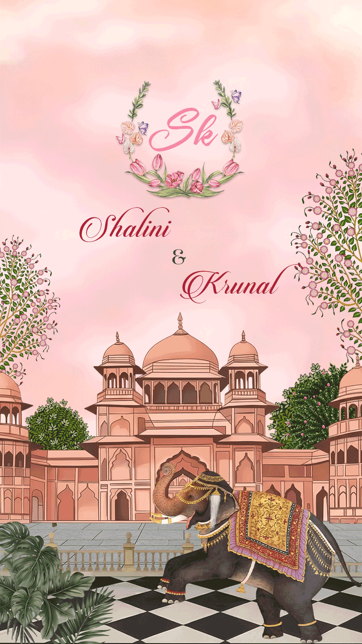 Modern Wedding Invitation in English to Share Online Design