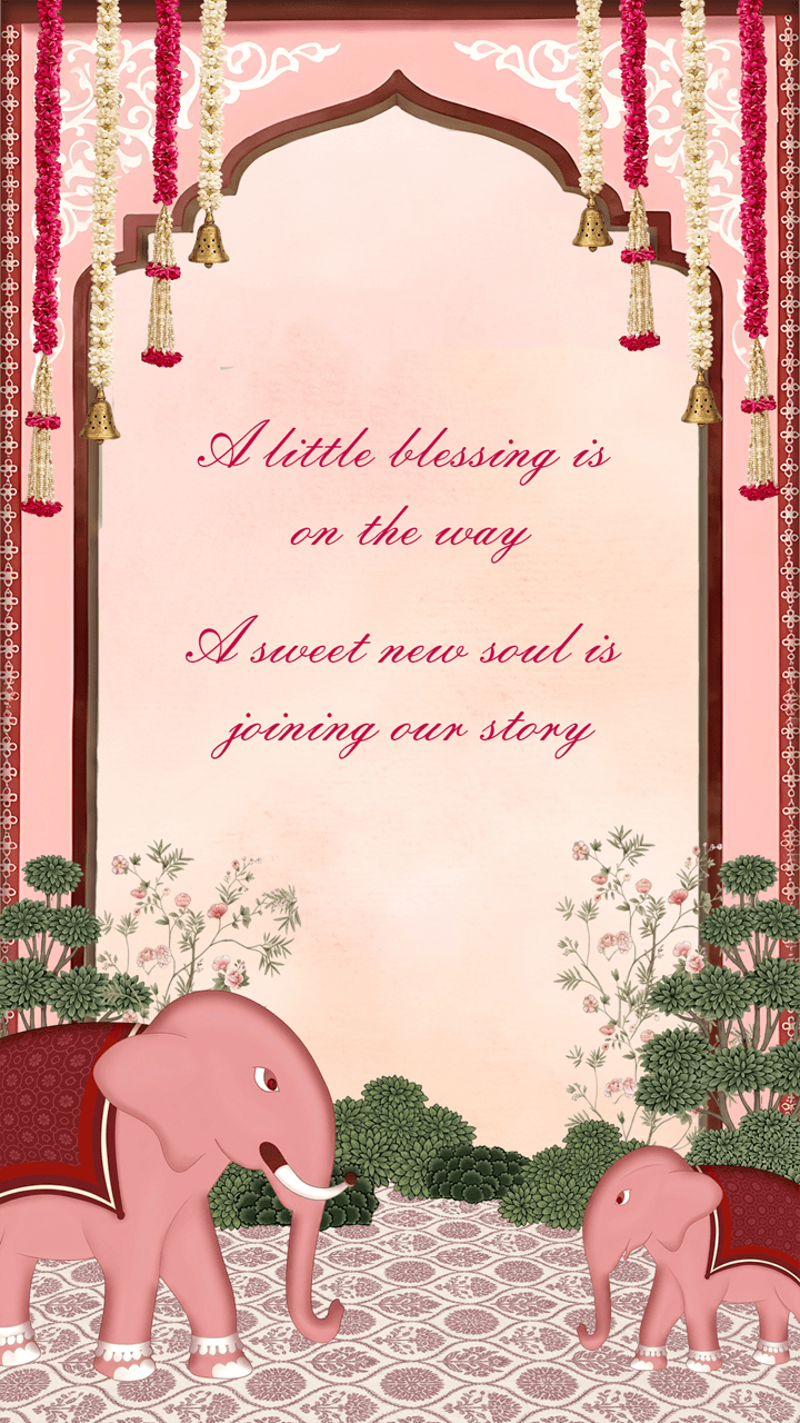 Elephant Theme Baby Shower Invite