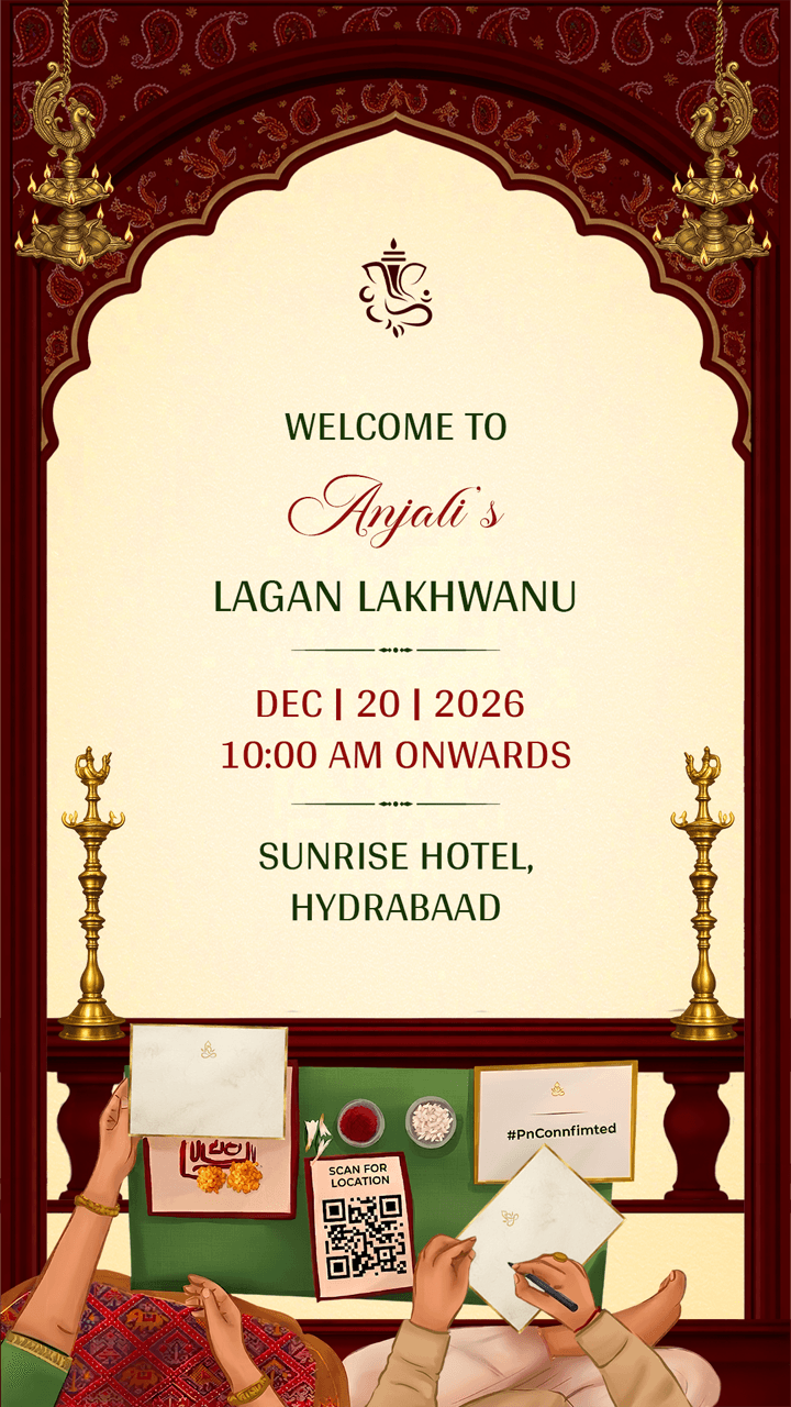 Traditional Lagan Lekhan Ceremony Invitation Video Online