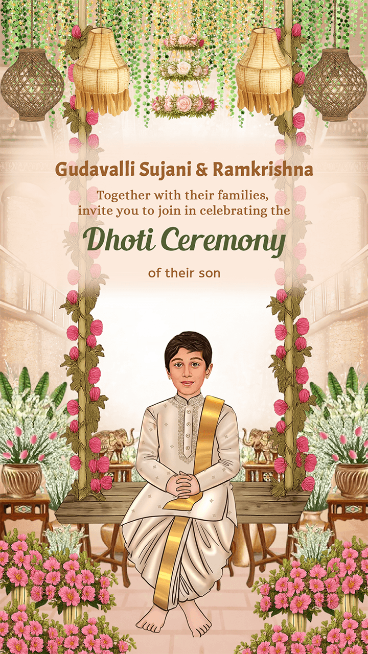 Traditional Dhoti Invitation Video 4K Online Maker